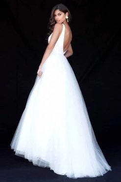 Sherri Hill - 51708 Floral Appliqued Plunging V-Neck Glitter Dress 10 Sherri Hill - 51708 Floral Appliqued Plunging V-Neck Glitter Dress