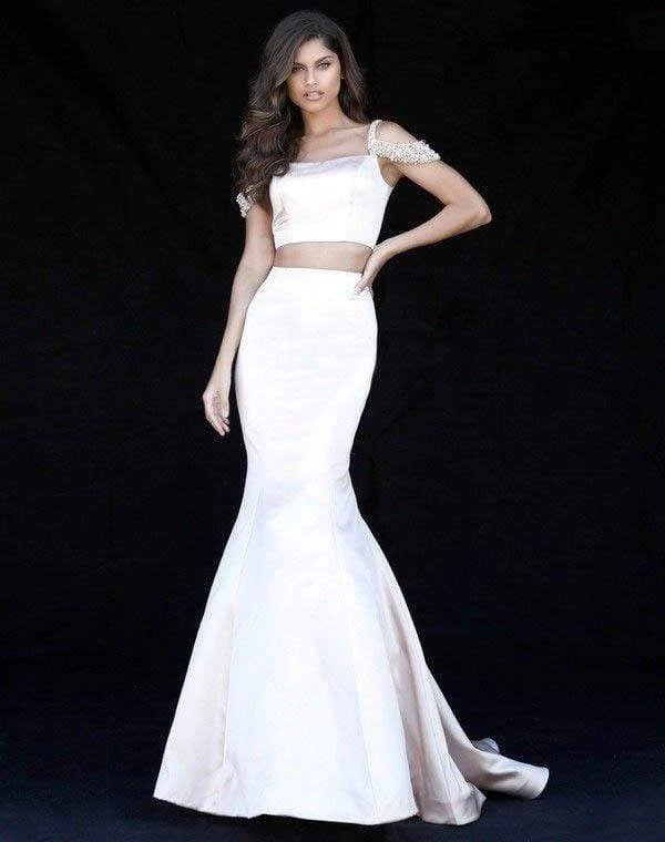 Sherri Hill - 51713 Beaded Off Shoulder Sleeve Two Piece Mermaid Gown 8 Sherri Hill - 51713 Beaded Off Shoulder Sleeve Two Piece Mermaid Gown