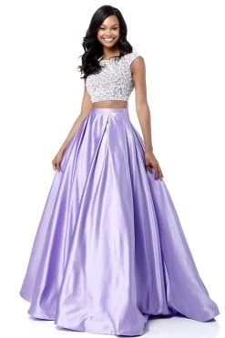 Sherri Hill - 51714 Two-Piece Bead-Crusted Satin Ballgown