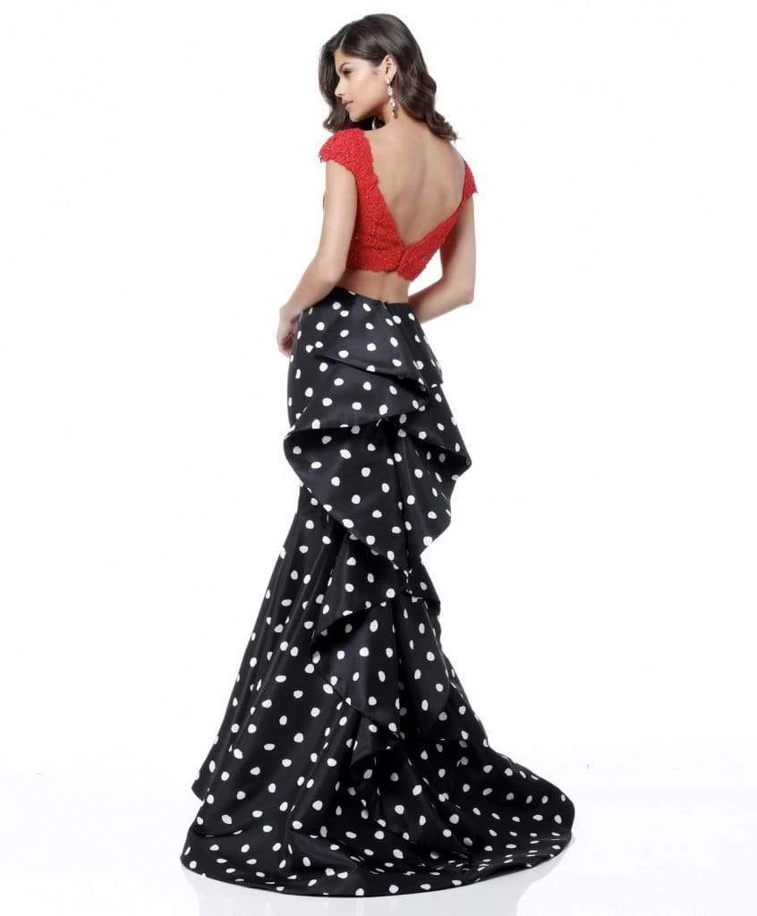 Sherri Hill - 51717 Two Piece Lace Polka Dot Mermaid Dress 7 Sherri Hill - 51717 Two Piece Lace Polka Dot Mermaid Dress
