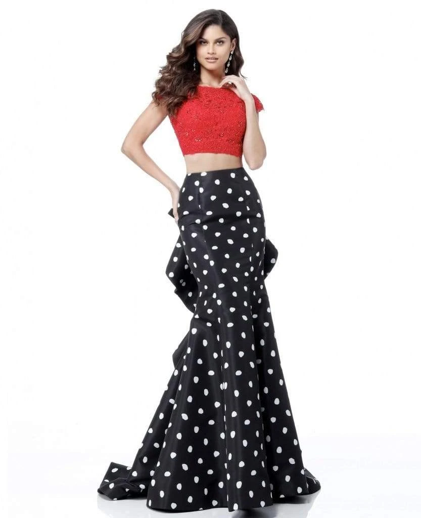 Sherri Hill - 51717 Two Piece Lace Polka Dot Mermaid Dress 8 Sherri Hill - 51717 Two Piece Lace Polka Dot Mermaid Dress