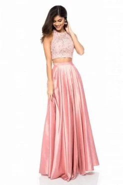 Sherri Hill - 51723 Two Piece Beaded Crop Top A Line Dress 14 Sherri Hill - 51723 Two Piece Beaded Crop Top A Line Dress