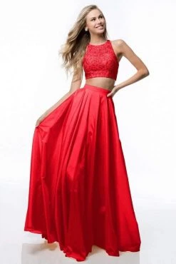 Sherri Hill - 51723 Two Piece Beaded Crop Top A Line Dress 19 Sherri Hill - 51723 Two Piece Beaded Crop Top A Line Dress