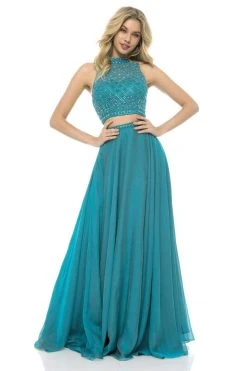 Sherri Hill - 51724 Two Piece Beaded High Halter Chiffon Dress