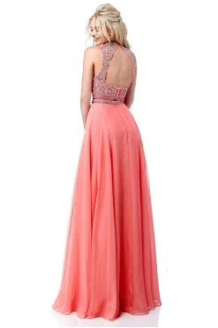 Sherri Hill - 51724 Two Piece Beaded High Halter Chiffon Dress