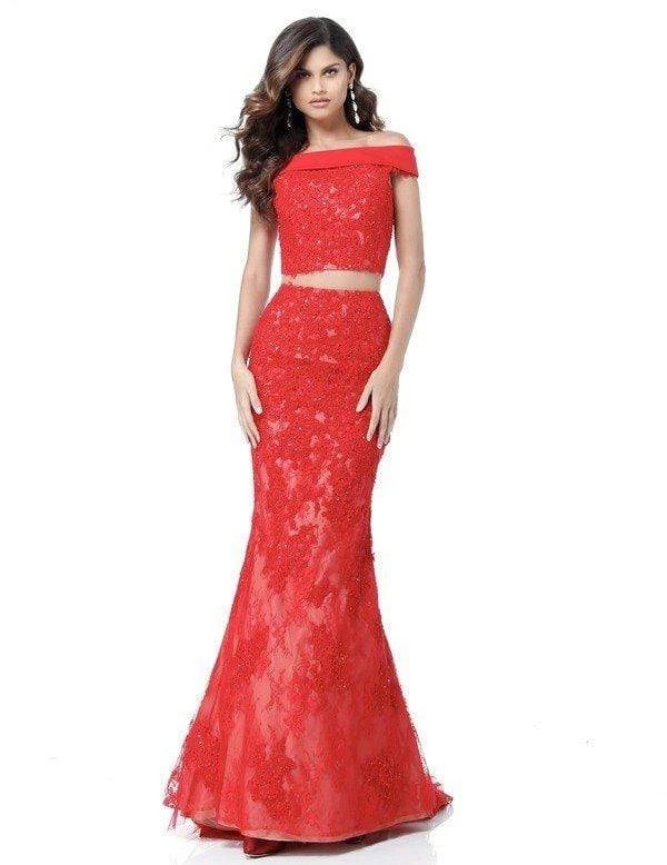 Sherri Hill - 51727 Two Piece Lace Off-Shoulder Mermaid Dress 5 Sherri Hill - 51727 Two Piece Lace Off-Shoulder Mermaid Dress