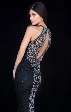 Sherri Hill - 51739 Halter Beaded Long Dress