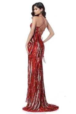 Sherri Hill - 51743 Beaded V-Neck Evening Dress With Slit 16 Sherri Hill - 51743 Beaded V-Neck Evening Dress With Slit