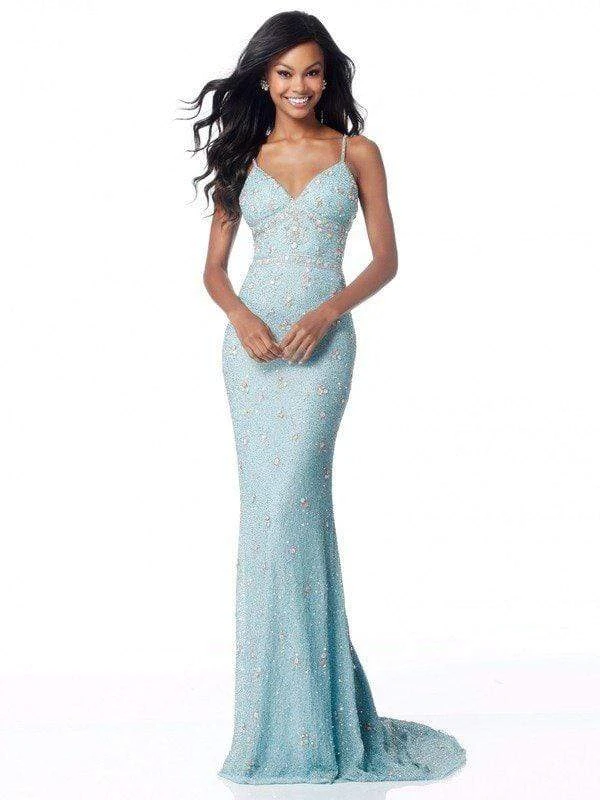 Sherri Hill - 51751 Beaded V-neck Trumpet Dress With Train 3 Sherri Hill - 51751 Beaded V-neck Trumpet Dress With Train