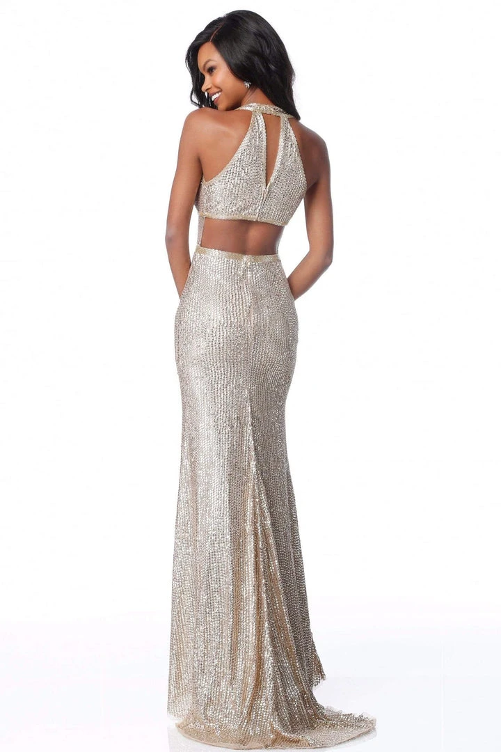 Sherri Hill - 51752 Beaded Plunging Halter V-Neck Dress 4 Sherri Hill - 51752 Beaded Plunging Halter V-Neck Dress
