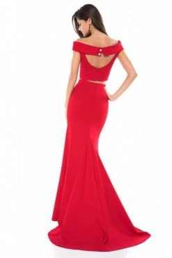 Sherri Hill - 51757 Two Piece Off-Shoulder Jersey Trumpet Dress 5 Sherri Hill - 51757 Two Piece Off-Shoulder Jersey Trumpet Dress