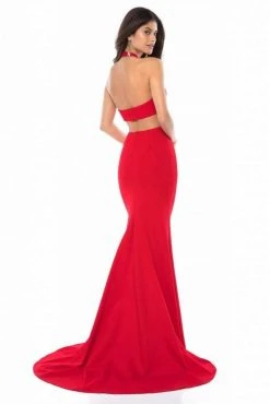 Sherri Hill - 51773 Plunging Halter Long Mermaid Dress