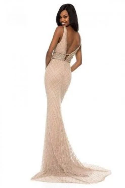 Sherri Hill - 51788 Beaded Plunging V-Neck Evening Dress