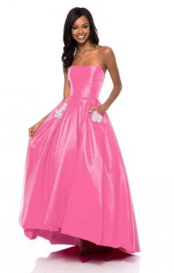 Sherri Hill - 51789 Strapless High-Low A-Line Gown With Beaded Pockets