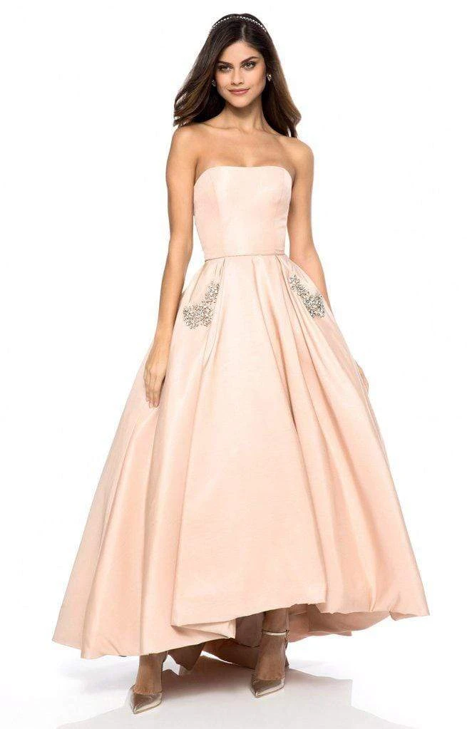 Sherri Hill - 51789 Strapless High-Low A-Line Gown With Beaded Pockets 6 Sherri Hill - 51789 Strapless High-Low A-Line Gown With Beaded Pockets