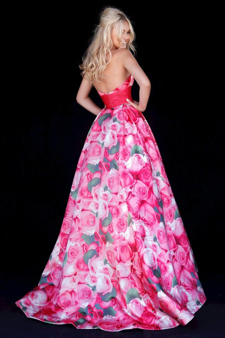 Sherri Hill - 51800 Taffeta Halter Floral Print Ballgown 6 Sherri Hill - 51800 Taffeta Halter Floral Print Ballgown