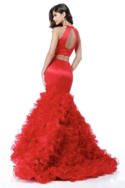 Sherri Hill - 51801 Two Piece Fitted Ruffled Tulle Mermaid Dress 9 Sherri Hill - 51801 Two Piece Fitted Ruffled Tulle Mermaid Dress