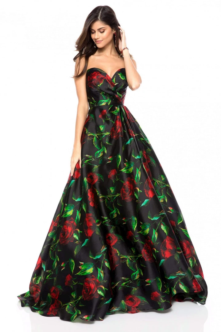 Sherri Hill - 51803 Strapless Sweetheart Floral Organza Ballgown 3 Sherri Hill - 51803 Strapless Sweetheart Floral Organza Ballgown
