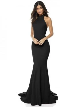 Sherri Hill - 51808 Jersey High Halter Mermaid Dress With Train