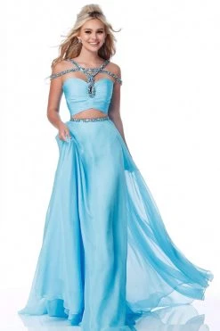 Sherri Hill - 51812 Strap-Detailed Two Piece Chiffon A Line Dress 14 Sherri Hill - 51812 Strap-Detailed Two Piece Chiffon A Line Dress