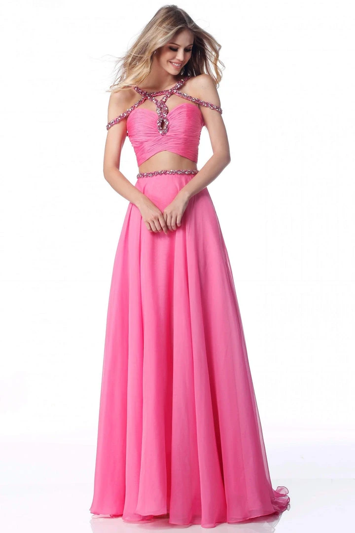 Sherri Hill - 51812 Strap-Detailed Two Piece Chiffon A Line Dress 3 Sherri Hill - 51812 Strap-Detailed Two Piece Chiffon A Line Dress