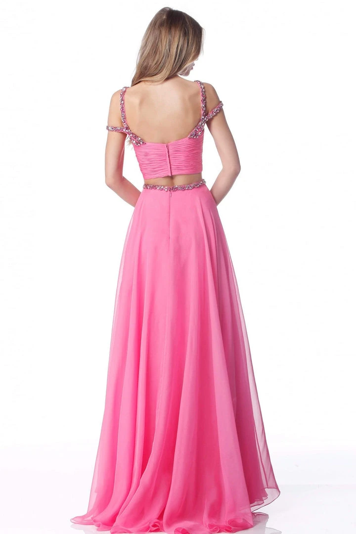 Sherri Hill - 51812 Strap-Detailed Two Piece Chiffon A Line Dress 4 Sherri Hill - 51812 Strap-Detailed Two Piece Chiffon A Line Dress