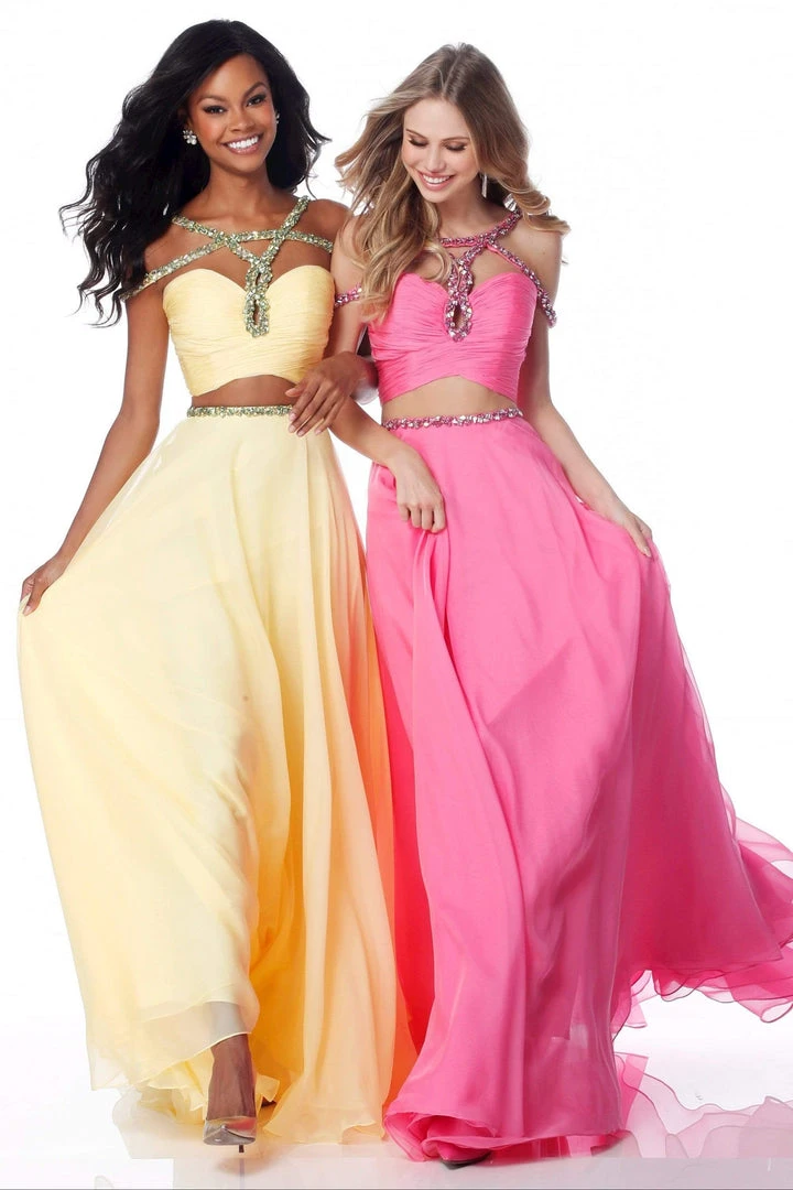 Sherri Hill - 51812 Strap-Detailed Two Piece Chiffon A Line Dress 9 Sherri Hill - 51812 Strap-Detailed Two Piece Chiffon A Line Dress