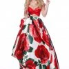 Sherri Hill - 51815 Plunging Off-Shoulder Floral Taffeta Ballgown 1 Sherri Hill - 51815 Plunging Off-Shoulder Floral Taffeta Ballgown