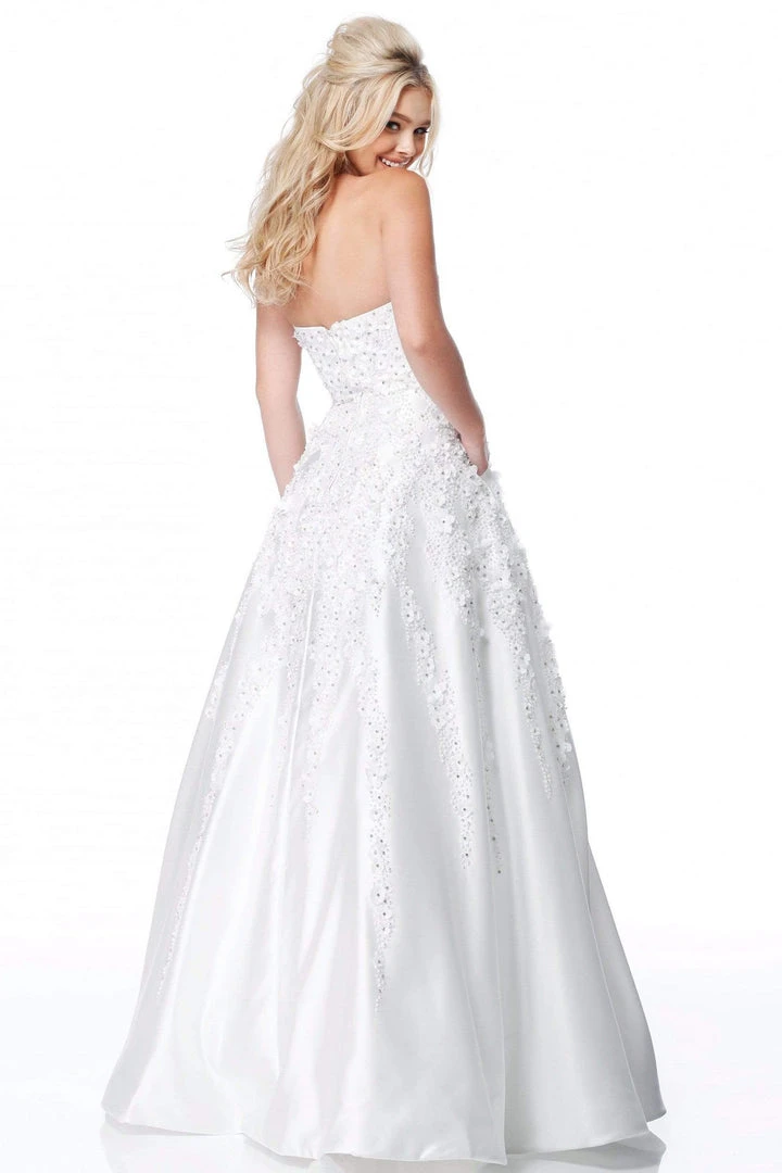 Sherri Hill - 51817 Floral Appliqued Strapless Ballgown 4 Sherri Hill - 51817 Floral Appliqued Strapless Ballgown