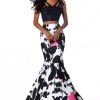 Sherri Hill - 51824 Two Piece Taffeta Floral Print Mermaid Dress