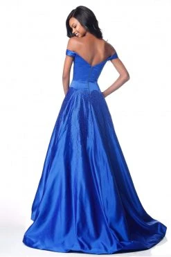 Sherri Hill - 51825 Off Shoulder Jewel-Spangled Satin Dress 6 Sherri Hill - 51825 Off Shoulder Jewel-Spangled Satin Dress