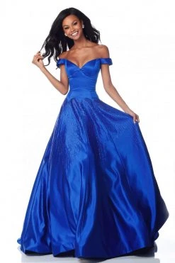 Sherri Hill - 51825 Off Shoulder Jewel-Spangled Satin Dress 7 Sherri Hill - 51825 Off Shoulder Jewel-Spangled Satin Dress