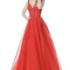 Sherri Hill - 51839 Lace V-Neck Taffeta Ballgown