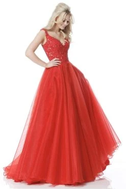 Sherri Hill - 51839 Lace V-Neck Taffeta Ballgown 13 Sherri Hill - 51839 Lace V-Neck Taffeta Ballgown