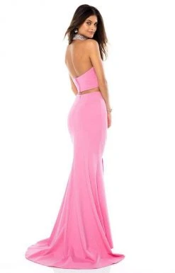 Sherri Hill - 51841 V-Neck Fitted Dress With Jewel Encrusted Neckband