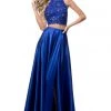 Sherri Hill - 51843 Two Piece Lace Appliqued Gown With Slit 2 Sherri Hill - 51843 Two Piece Lace Appliqued Gown With Slit