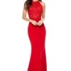 Sherri Hill - 51844 Lace Appliqued Halter Sheath Dress