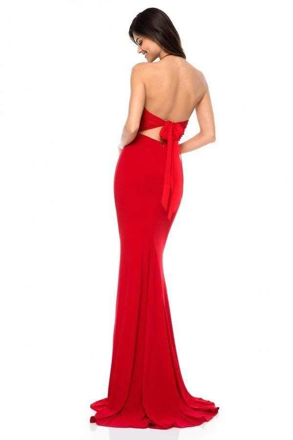 Sherri Hill - 51844 Lace Appliqued Halter Sheath Dress 4 Sherri Hill - 51844 Lace Appliqued Halter Sheath Dress