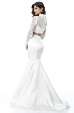 Sherri Hill - 51853 Two Piece Applique Mermaid Dress With Train