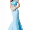 Sherri Hill - 51861 Blossom Appliqued Cap Sleeve Illusion Dress