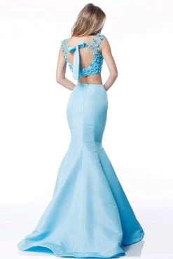 Sherri Hill - 51861 Blossom Appliqued Cap Sleeve Illusion Dress