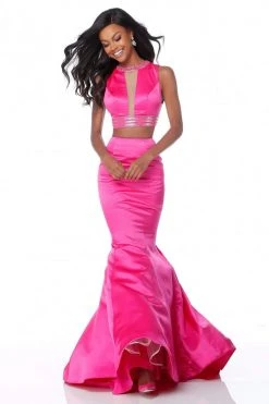 Sherri Hill - 51864 Two Piece Beaded Satin Mermaid Dress With Train 15 Sherri Hill - 51864 Two Piece Beaded Satin Mermaid Dress With Train