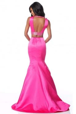 Sherri Hill - 51864 Two Piece Beaded Satin Mermaid Dress With Train 13 Sherri Hill - 51864 Two Piece Beaded Satin Mermaid Dress With Train