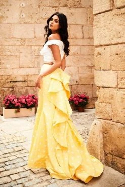 Sherri Hill - 51865 Two-Piece Ruffle Paneled Polkadot Dress