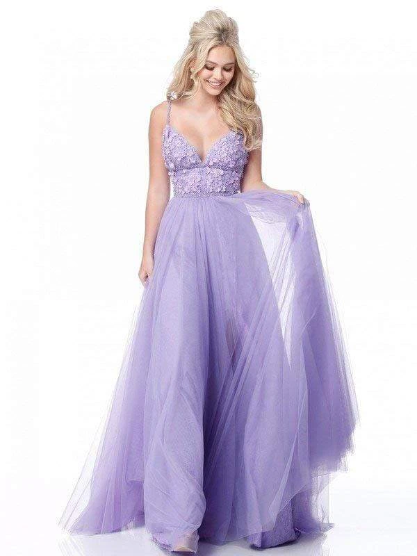 Sherri Hill - 51866 Floral Appliqued Plunging V-Neck Dress 5 Sherri Hill - 51866 Floral Appliqued Plunging V-Neck Dress