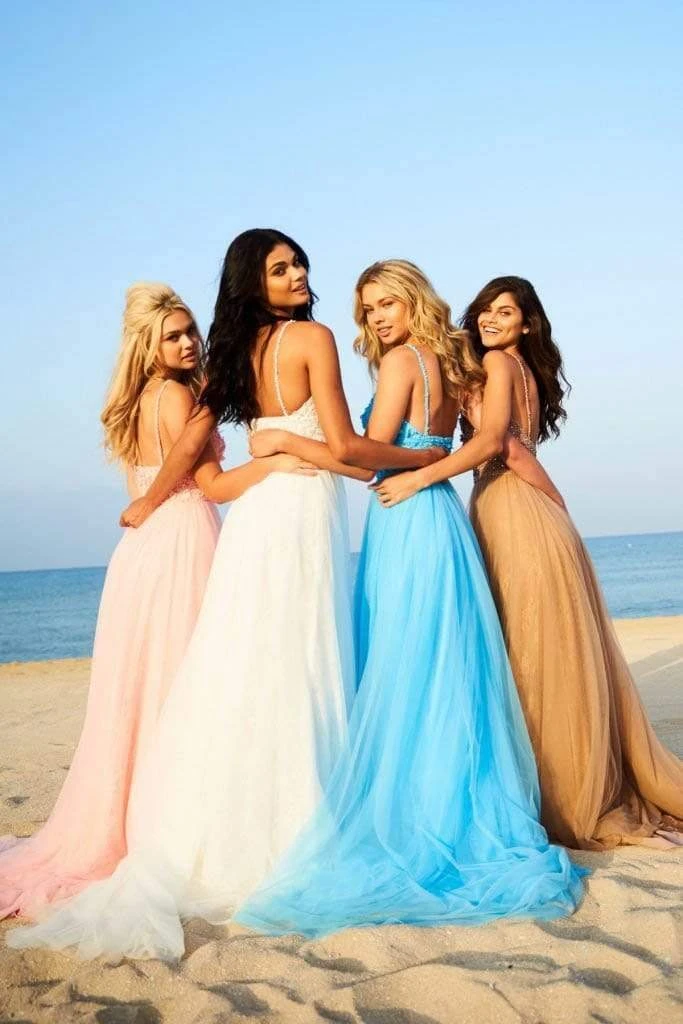 Sherri Hill - 51866 Floral Appliqued Plunging V-Neck Dress 8 Sherri Hill - 51866 Floral Appliqued Plunging V-Neck Dress