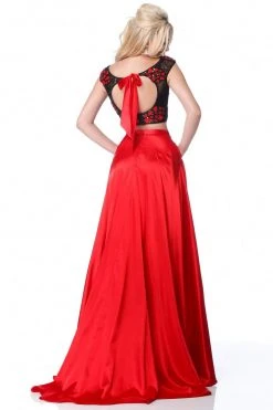 Sherri Hill - 51867 Two Piece Floral Applique A-Line Gown