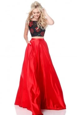 Sherri Hill - 51867 Two Piece Floral Applique A-Line Gown