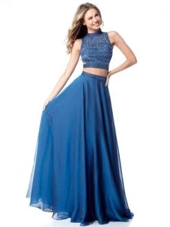 Sherri Hill - 51871 Two-Piece Beaded Cutout Chiffon A Line Dress