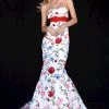 Sherri Hill - 51882 Strapless Floral Print Long Mermaid Dress